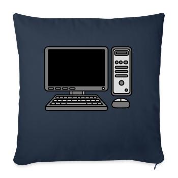 Écran de souris de clavier d’ordinateur - Housse de coussin décorative 45 x 45 cm - bleu marine - Devant