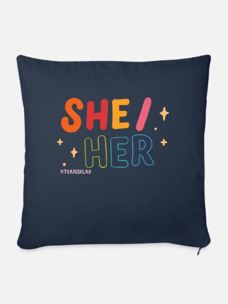 She/Her - Sofakissenbezug 45 x 45 cm - Navy