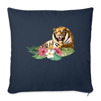 Tiger, Tropical Animal, Big Cat - Sofa pillowcase 17,3'' x 17,3'' (45 x 45 cm) - navy - Front