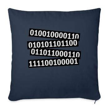 Binary Code Program Language - Sofa pillowcase 17,3'' x 17,3'' (45 x 45 cm) - navy - Front