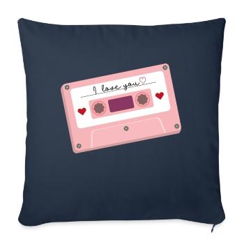 Cassettes - Housse de coussin décorative 45 x 45 cm - bleu marine - Devant