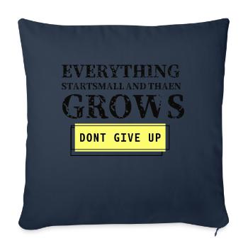 Conception écrite motivationnelle en anglais - Housse de coussin décorative 45 x 45 cm - bleu marine - Devant