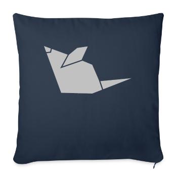 little mouse origami - Sofa pillowcase 17,3'' x 17,3'' (45 x 45 cm) - navy - Front