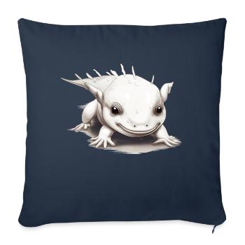 Little Baby Axolotl a l’air mignon et câlin - Housse de coussin décorative 45 x 45 cm - bleu marine - Devant