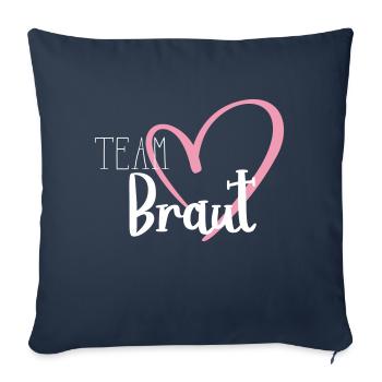 Épouse de l’équipe - Housse de coussin décorative 45 x 45 cm - bleu marine - Devant