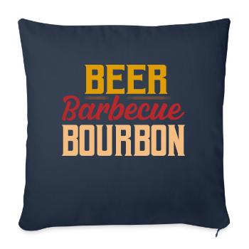 Beer Barbecue Bourbon Smoker Whiskey Grilling - Sofa pillowcase 17,3'' x 17,3'' (45 x 45 cm) - navy - Front