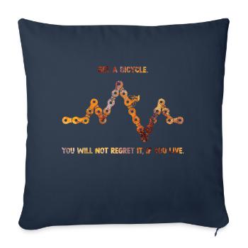 Obtenir un vélo - Housse de coussin décorative 45 x 45 cm - bleu marine - Devant