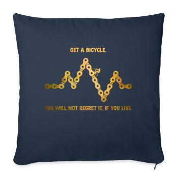 Obtenir un vélo - Housse de coussin décorative 45 x 45 cm - bleu marine - Devant