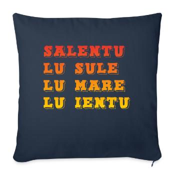 Salentu - Lu sule Lu mare lu ientu - Housse de coussin décorative 45 x 45 cm - bleu marine - Devant