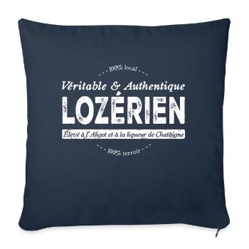 Lozérien de Lozère - Housse de coussin décorative 45 x 45 cm - bleu marine - Devant