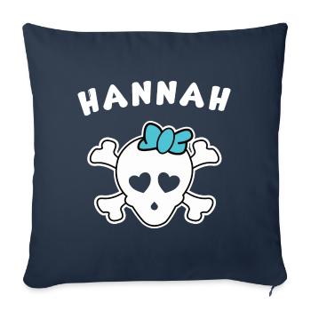 Piratin Hannah Design für Mädchen und Frauen - Sofakissenbezug 45 x 45 cm - Navy - Vorne