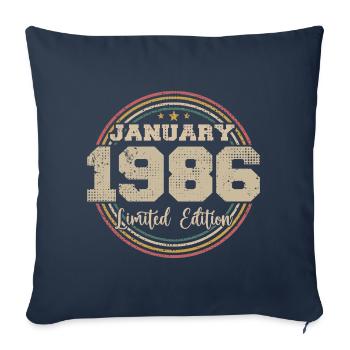 Les légendes sont nées en janvier 1986 - Housse de coussin décorative 45 x 45 cm - bleu marine - Devant