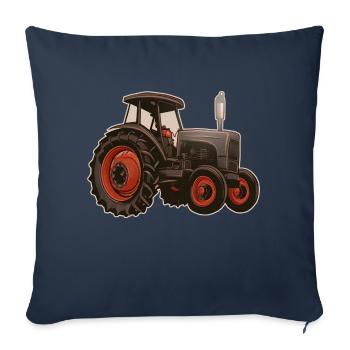 Vieux tracteur - Housse de coussin décorative 45 x 45 cm - bleu marine - Devant