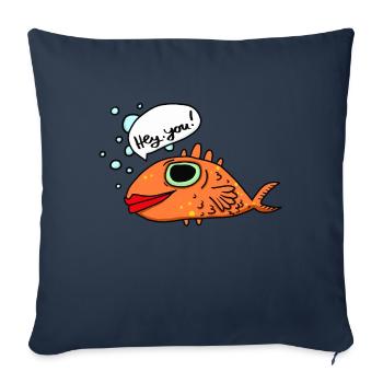 Salut, toi - Housse de coussin décorative 45 x 45 cm - bleu marine - Devant