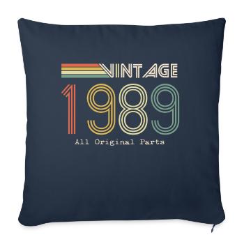Épique et Légendaire né en 1989 : 35e anniversaire - Housse de coussin décorative 45 x 45 cm - bleu marine - Devant