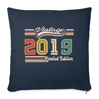 Cadeau D'anniversaire 2019 Génial Depuis 2019 vint - Housse de coussin décorative 45 x 45 cm - bleu marine - Devant