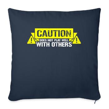 La prudence ne fait pas bon ménage avec les autres Avertissement - Housse de coussin décorative 45 x 45 cm - bleu marine - Devant