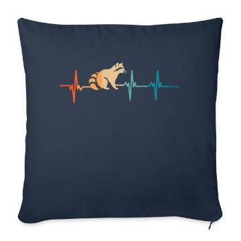 Battement de cœur Raton laveur - Housse de coussin décorative 45 x 45 cm - bleu marine - Devant