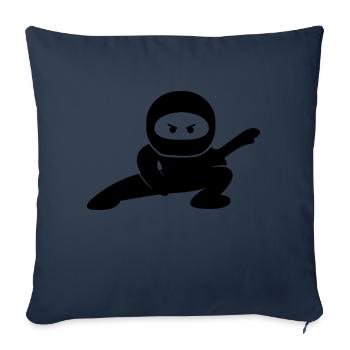Bande dessinée Ninja - Housse de coussin décorative 45 x 45 cm - bleu marine - Devant