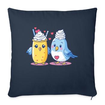 Bird topping - Sofa pillowcase 17,3'' x 17,3'' (45 x 45 cm) - navy - Front