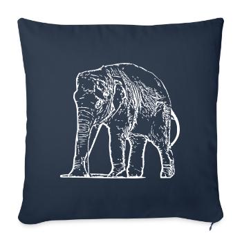 Elephant Baby White - Sofa pillowcase 17,3'' x 17,3'' (45 x 45 cm) - navy - Front