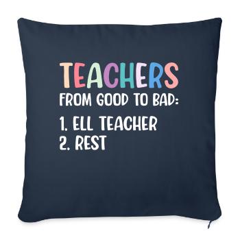 Teachers From Good To Bad ELL Teacher Rest - Sofa pillowcase 17,3'' x 17,3'' (45 x 45 cm) - navy - Front