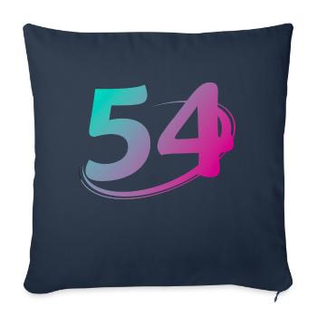Numéro 54 multicolore - Housse de coussin décorative 45 x 45 cm - bleu marine - Devant