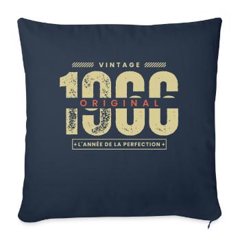 vintage 1966 / cadeau 1966 / perfection 1966 - Housse de coussin décorative 45 x 45 cm - bleu marine - Devant