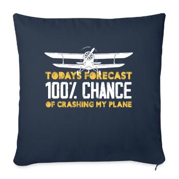 todays forecast 100 chance crashing Design - Sofa pillowcase 17,3'' x 17,3'' (45 x 45 cm) - navy - Front