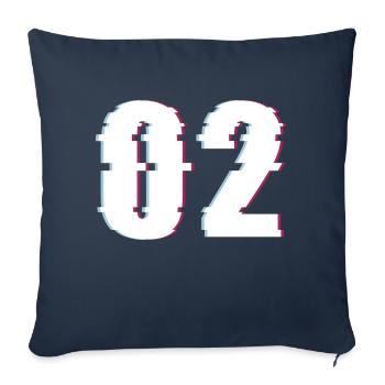 Deux 2 Deux 02 Nombre Effet Nombre déformé - Housse de coussin décorative 45 x 45 cm - bleu marine - Devant