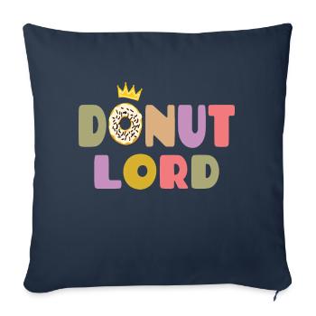 Donut Lord – Design Gourmand et Drôle - Housse de coussin décorative 45 x 45 cm - bleu marine - Devant