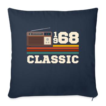 Anniversaire 1968 retro classic - Housse de coussin décorative 45 x 45 cm - bleu marine - Devant