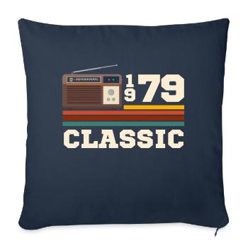 Anniversary 1979 retro classic - Sofa pillowcase 17,3'' x 17,3'' (45 x 45 cm) - navy - Front