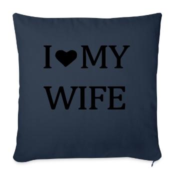 J'aime ma femme. - Housse de coussin décorative 45 x 45 cm - bleu marine - Devant