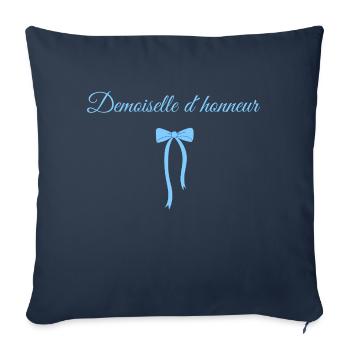 Demoiselle d’honneur noeud bleu - Housse de coussin décorative 45 x 45 cm - bleu marine - Devant