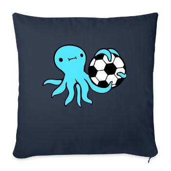 pieuvre jouant au football ballon tenant gardien de but sports - Housse de coussin décorative 45 x 45 cm - bleu marine - Devant