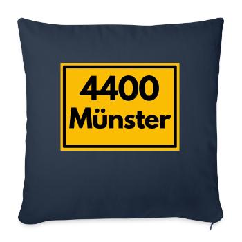 Town sign - then retro old zip code 4400 MÜNSTER - Sofa pillowcase 17,3'' x 17,3'' (45 x 45 cm) - navy - Front