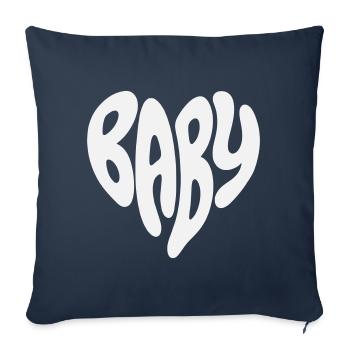 Baby - New born / Partner Small Heart (Custom Colo - Sofa pillowcase 17,3'' x 17,3'' (45 x 45 cm) - navy - Front