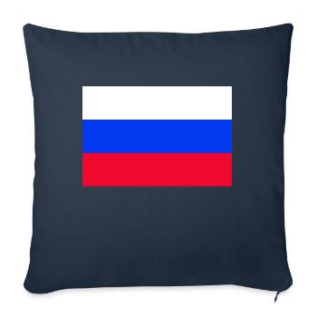 Russie - Housse de coussin décorative 45 x 45 cm - bleu marine - Devant