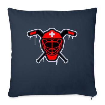 Hockey Goalie Mask Suisse - Housse de coussin décorative 45 x 45 cm - bleu marine - Devant