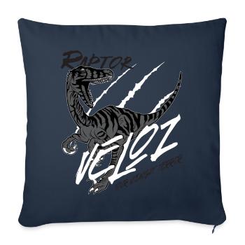 Veloz Raptor dinosaur - Sofa pillowcase 17,3'' x 17,3'' (45 x 45 cm) - navy - Front
