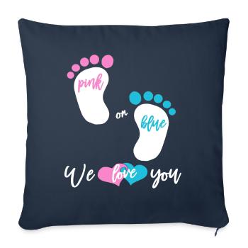 Pink or blue girl or boy - Sofa pillowcase 17,3'' x 17,3'' (45 x 45 cm) - navy - Front