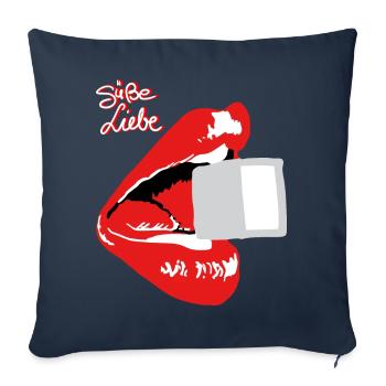 Suesse Liebe - Sofakissenbezug 45 x 45 cm - Navy - Vorne