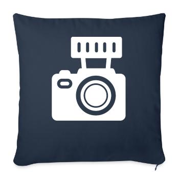 Caméra - Housse de coussin décorative 45 x 45 cm - bleu marine - Devant