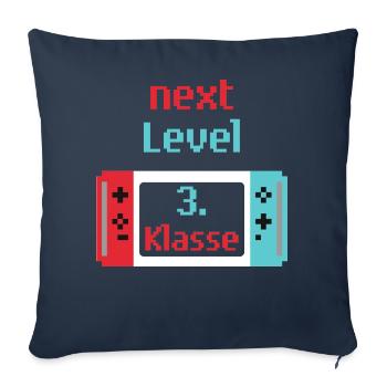 3e année de troisième année - Housse de coussin décorative 45 x 45 cm - bleu marine - Devant