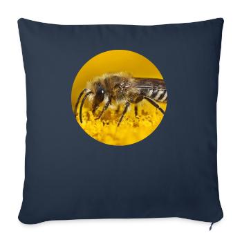 Abeilles Photographie - Housse de coussin décorative 45 x 45 cm - bleu marine - Devant
