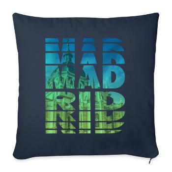 Madrid Spain City Skyline Home Love - Sofa pillowcase 17,3'' x 17,3'' (45 x 45 cm) - navy - Front