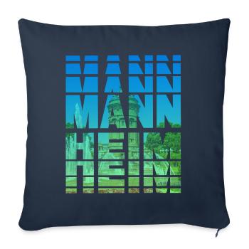 Mannheim Deutschland Stadt Skyline Heimat Liebe - Sofakissenbezug 45 x 45 cm - Navy - Vorne