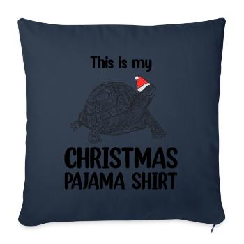 Ce sont mes tortues pyjama - Housse de coussin décorative 45 x 45 cm - bleu marine - Devant