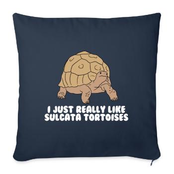 Tortues Sulcata - Housse de coussin décorative 45 x 45 cm - bleu marine - Devant